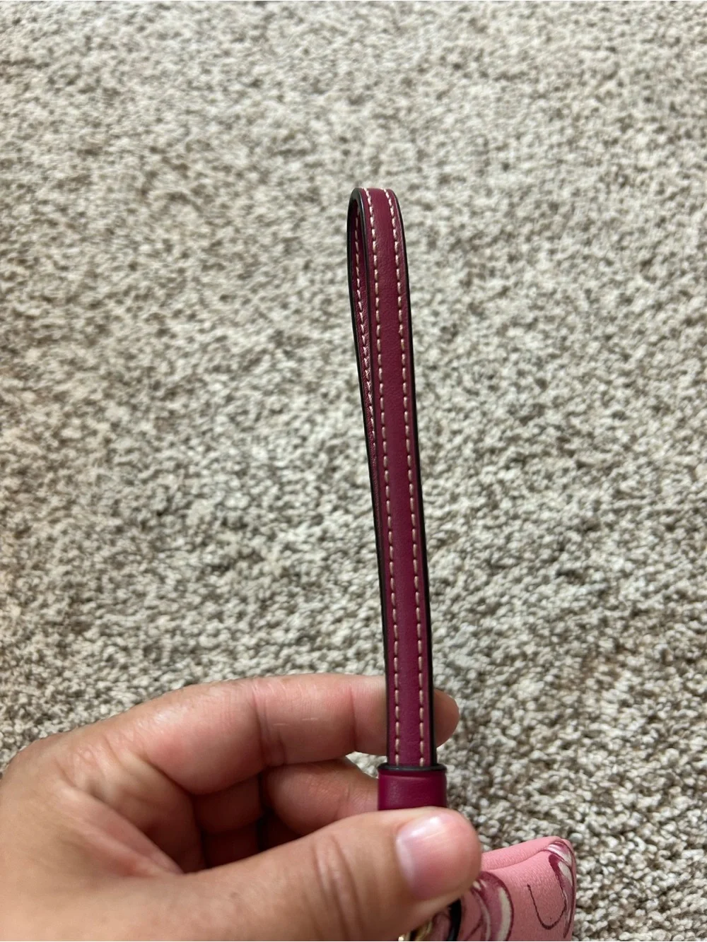 Coach Pink Cherry Print Wristlet Clutch with Gold Logo